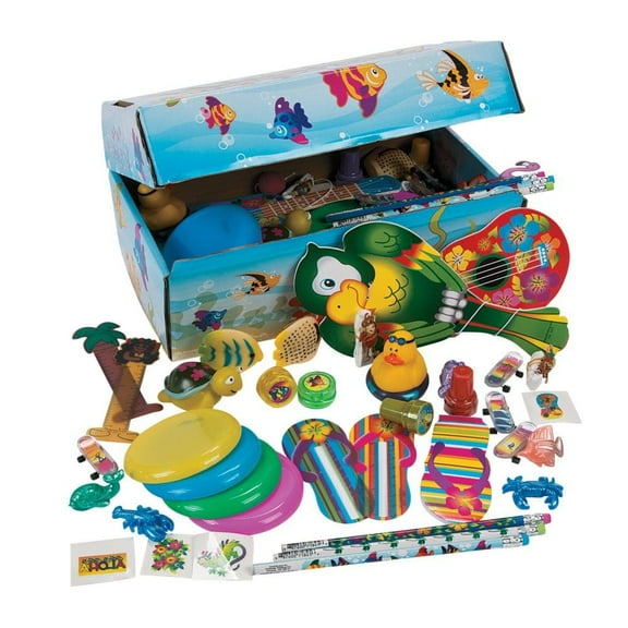 Tropical Treasure Chest Assortment 100Pc - Party Favors - 101 Pieces