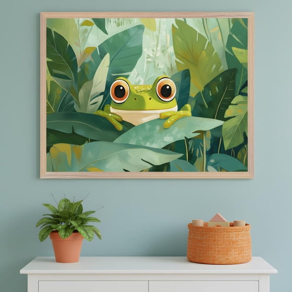 Tropical Tree Frog Eyes Wall Art Jungle Nursery Decor Rainforest Animal Unframed Paper Print