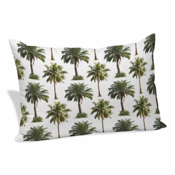 Tropical Trees Pillow Covers Queen, Summer Palm Trees Botanical Vintage Green Soft Brushed Microfiber Breathable Throw Pillow Covers, Decorative Pillowcase with Zipper for Couch Sofa Bedroom 20"x30"
