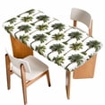 thumbnail image 1 of Tropical Trees Table Cloths for 4 Foot Rectangle Tables, Summer Palm Trees Botanical Vintage Green Patio Waterproof Elastic Fitted Tablecloths, Washable Rectangular Table Cover for Camping, 1 of 8