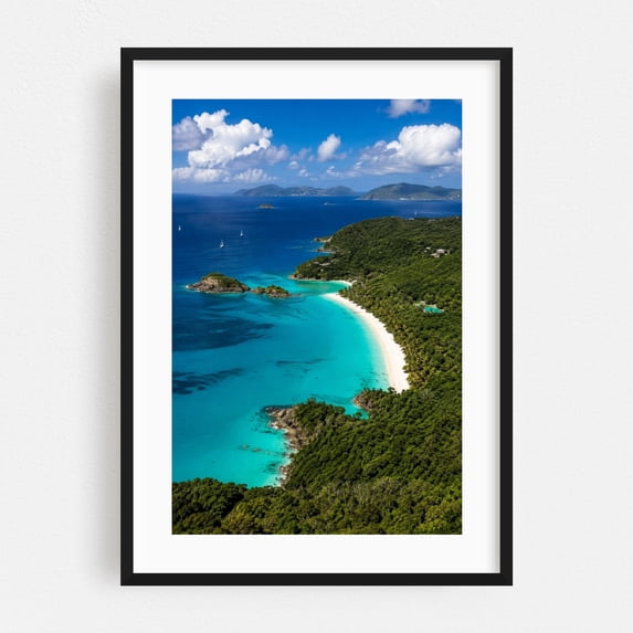 Tropical Trunk Bay St John USVI - Digital Art Tropical Beach Ocean ...