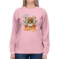 thumbnail image 1 of Tropical Ukulele And Palm Tree Tiki-Vibes Women's Sweatshirt, 1 of 4