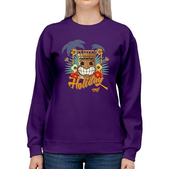 Tropical Ukulele And Palm Tree Tiki-Vibes Women's Sweatshirt
