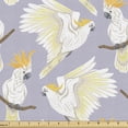 thumbnail image 1 of Ambesonne Tropical Fabric by the Yard Upholstery, Cockatoo Parrots Birds Art, 1 Yard, Purple Grey Pale Yellow, 1 of 5