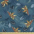 thumbnail image 1 of Ambesonne Tropical Fabric by the Yard Upholstery, Exotic Floral Rainforest, 5 Yards, Petrol Blue Multicolor, 1 of 5
