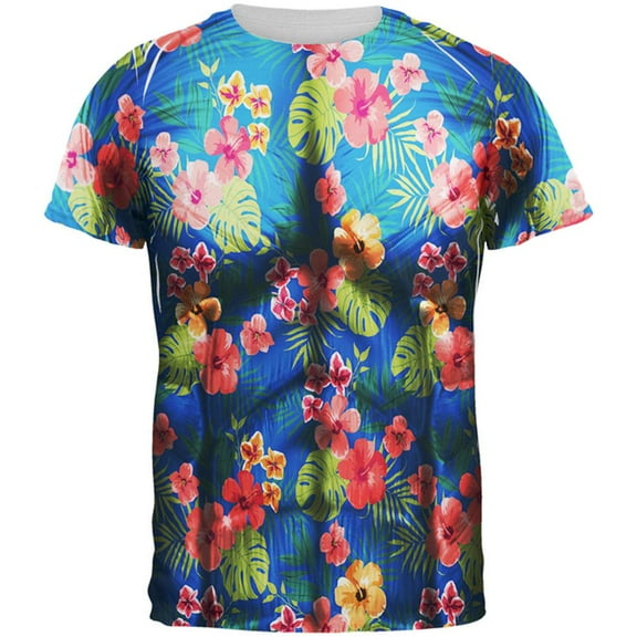 Tropical Vacation Aloha Superhero Costume All Over Mens T Shirt Multi 2XL