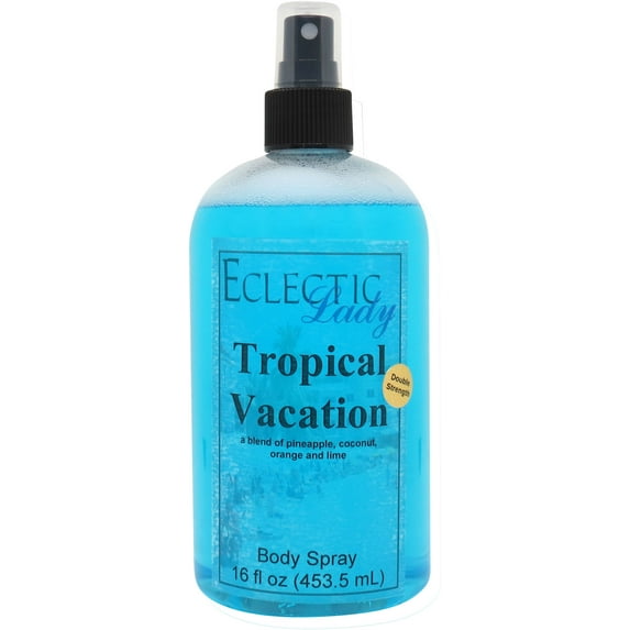 Tropical Vacation Body Spray, Eclectic Lady, Hydrating Mist, Unisex (Double Strength), 16 oz