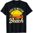thumbnail image 1 of Tropical Vacation Quote T-Shirt Life Is Better At The Beach T-Shirt, 1 of 4