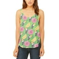 thumbnail image 1 of Tropical Vacation Toucan Pattern Juniors Flowy Side Slit Tank Top Multi LG, 1 of 2