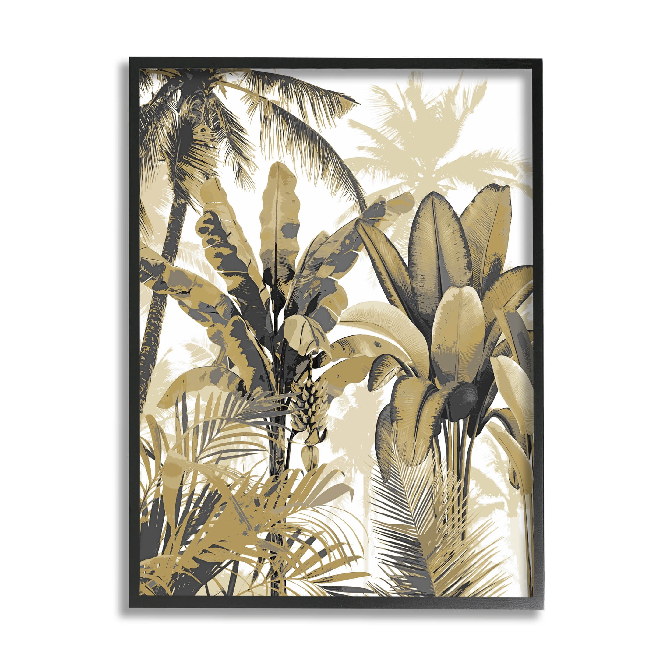 Tropical Varied Layered Palms Botanical & Floral Graphic Art Black Framed Art Print Wall Art