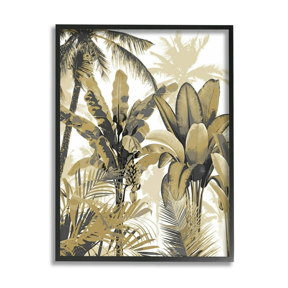 Tropical Varied Layered Palms Botanical & Floral Graphic Art Black Framed Art Print Wall Art