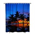 thumbnail image 1 of Tropical Vibe Shower Curtain 72x84, Sunset with Palm Trees Design, Quick-Dry Polyester for Bathroom Style, 1 of 4