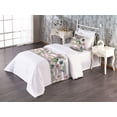 thumbnail image 1 of Tropical Vibes Bed Runner Set, Simple Design Anemones and Butterfly Pattern on Striped Back, Decorative Bedding Scarf & a Pillow Sham for Hotels Homes, Twin, Lilac Dark Eggshell Ivory, by Ambesonne, 1 of 3
