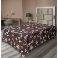 thumbnail image 1 of Tropical Vibes Flat Sheet, Simple Design Boho Modern Dragonfly Pattern with Muted Colors, Soft Comfortable Top Sheet Decorative Bedding 1 Piece, Twin Size, Lavender Umber Pale Mauve, by Ambesonne, 1 of 1