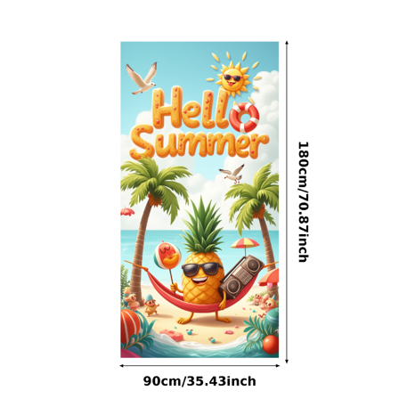Tropical Vibes Hello Summer Banner Fun Beach Pineapple Sunglasses Sun for Summer Party Outdoor Celebration Beach Party
