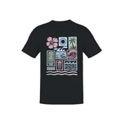 Tropical Vibes Ocean Graphic Men's T-shirt Black