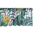 thumbnail image 1 of Tropical Vibes Window Valance, Jumble Design of Hawaii Atmosphere Monstera Leaves Greenery, Curtain Valance for Kitchen Bedroom with Rod Pocket, 54" X 18", Mustard Fern Green Indigo, by Ambesonne, 1 of 2