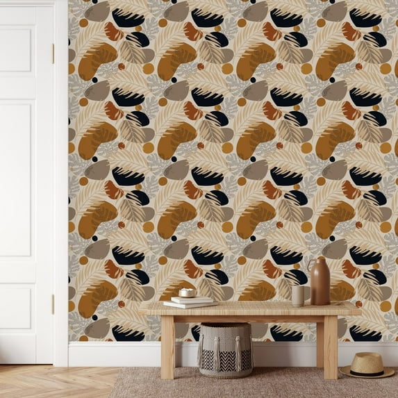 Tropical Vintage Leaves Wallpaper Peel-and-Stick - 25"W x 225"H