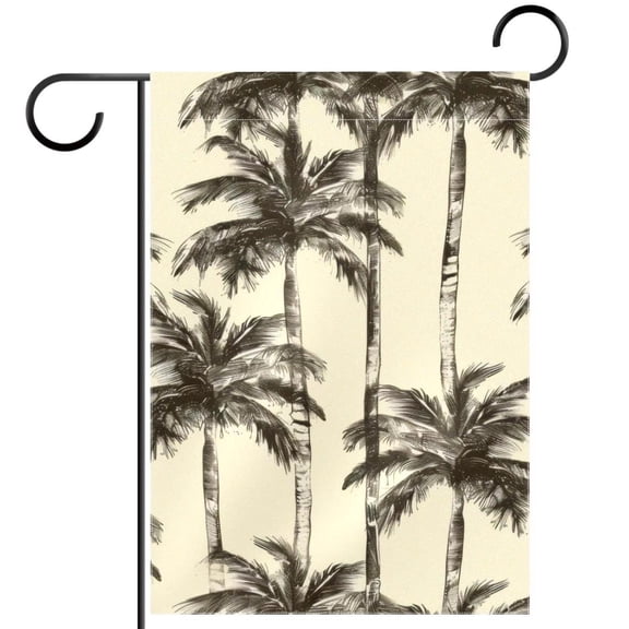 Tropical Vintage Palm Trees Double Sided Garden Flag Decorative Weather Resistant Yard Flag, Large DIY Vertical Flag for Farmhouse Patio Lawn, 28x40 Inch