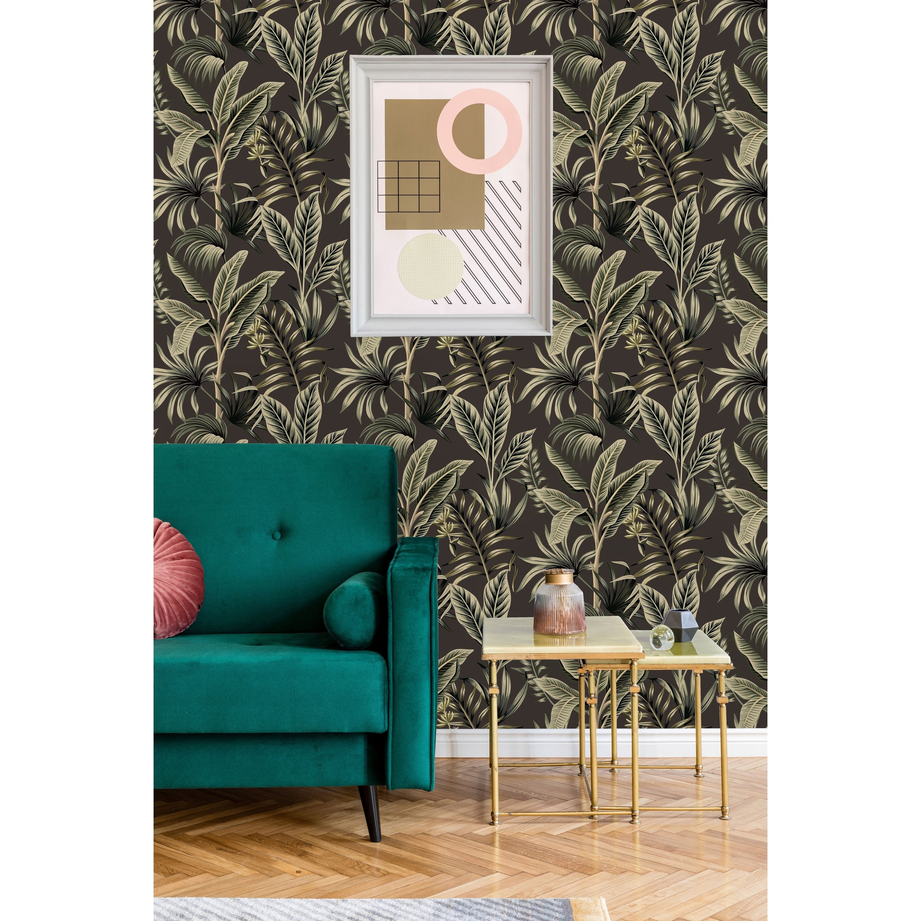 Tropical Vintage Palm Trees Peel and Stick Wallpaper 25"W x 125"H