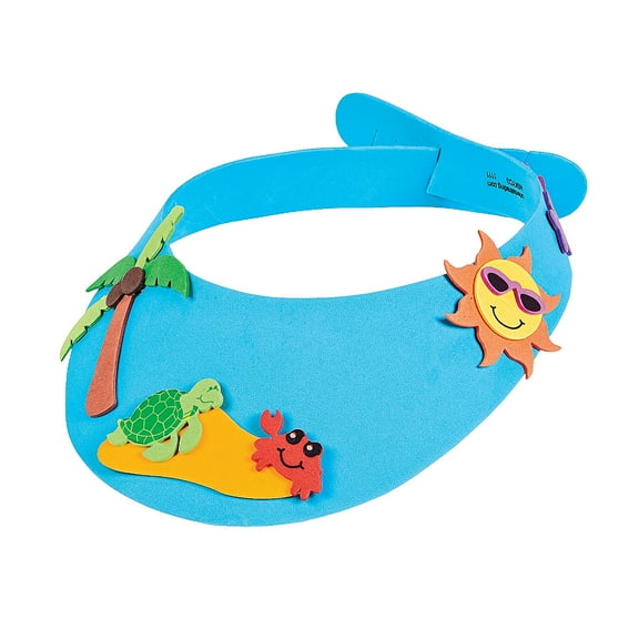 Tropical Visor Craft Kit, Craft Kits, Hat & Mask, Apparel Craft Kits, Luau, 12 Pieces, Multicolor