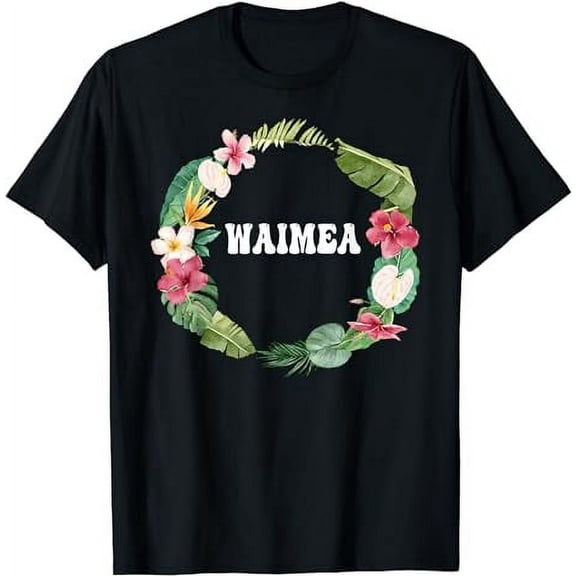 Tropical Waimea Flower Wreath Hawaii Unisex Short Sleeve Graphic T-Shirt