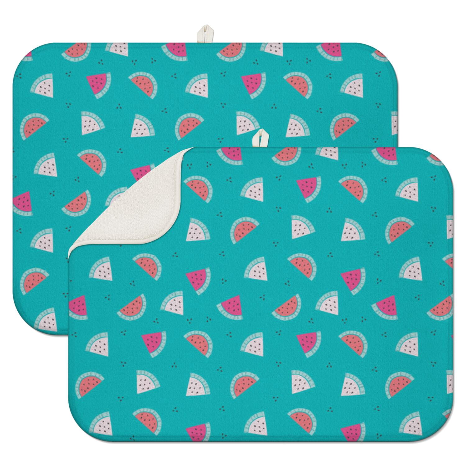 Watermelon Button Mat Tropical Watermelon Design Drying Mat – Cute Fruit Print Kitchen ...