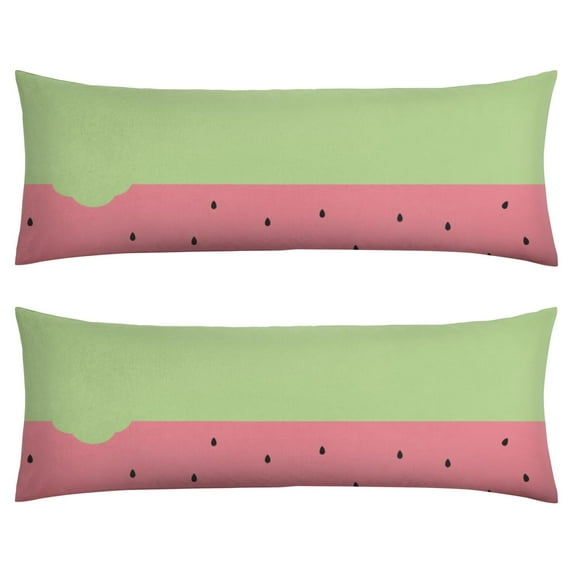 Tropical Watermelon Pattern Body Pillow Cover 20x54 - Cozy & Machine Washable with Hidden Zipper for Maternity & Sleep