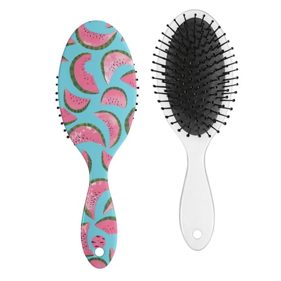 Tropical Watermelon Print Detangling Brush - Lightweight Paddle Brush for Long Hair, Sleek Ergonomic Handle, Reduces Static & Promotes Shine