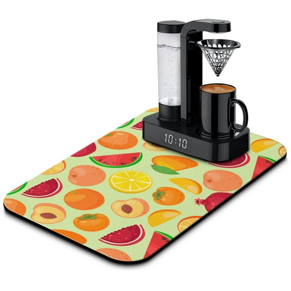Tropical Watermelon Print Dish Drying Mat, Fresh Summer Fruit Lover Beach Kitchen Mat