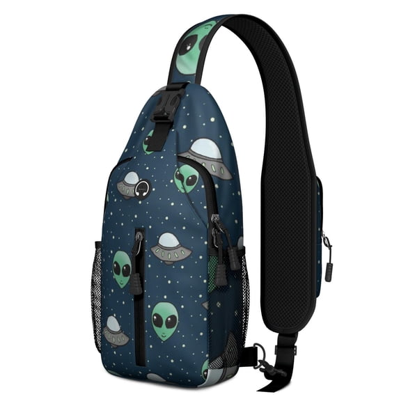 Tropical Watermelon Sling Backpack with Cute Summer Fruit and Geometric Print – Lightweight Crossbody Shoulder Bag Featuring Breathable Padding, Secure Zippers, Reversible Strap, Perfect f
