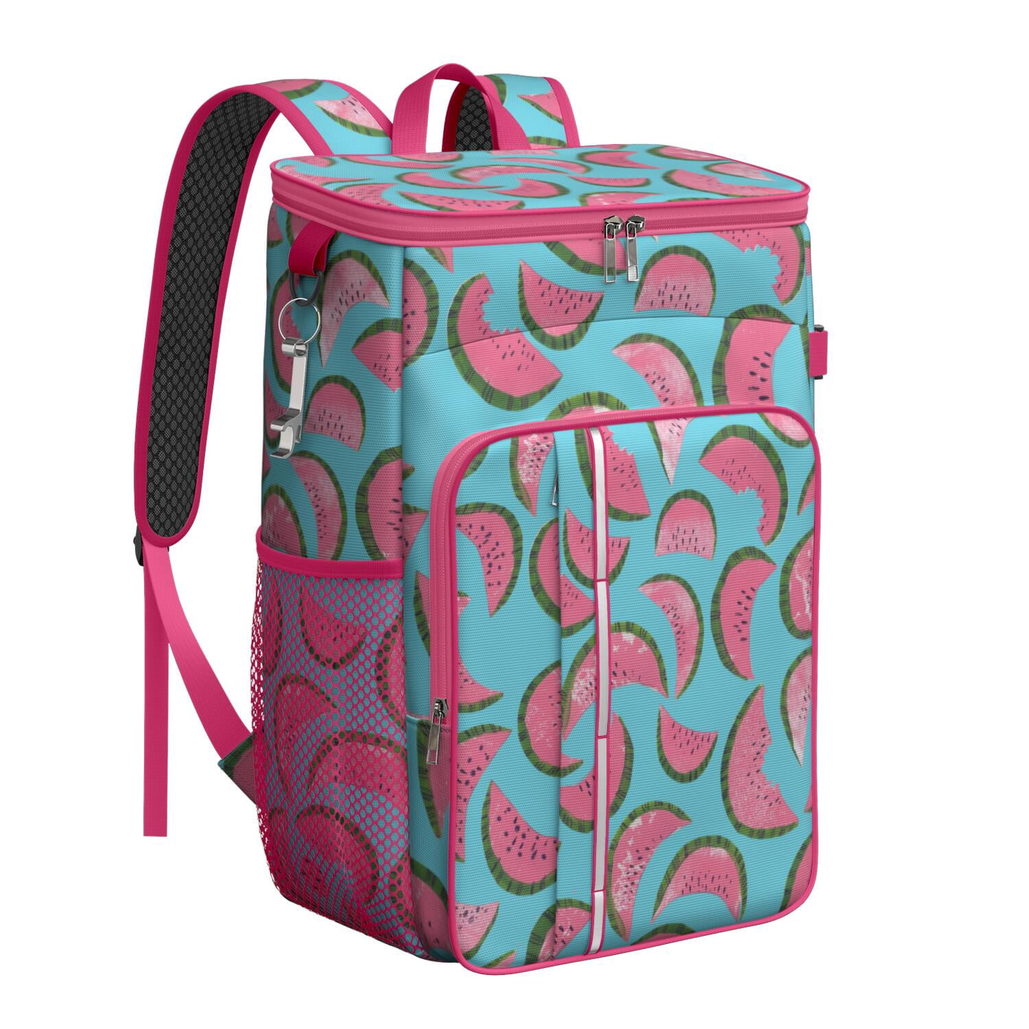 Tropical Watermelon Soft Cooler Bag - 20L Insulated Backpack for Picnic, Hiking & Road Trips - Leakproof Design, Long-Lasting Cold Retention, Geometric Print