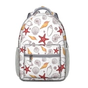 Tropical Waterproof Student Backpack - Breathable Bookbag with Seahorse & Mermaid Design for Teens & Commuters
