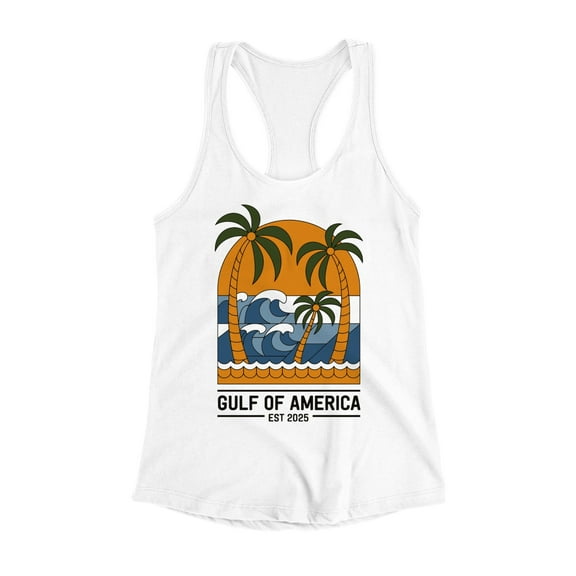 Tropical Wave Logo Design Women's Racerback Tank