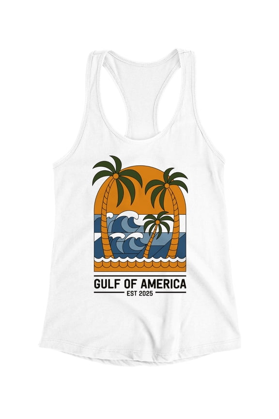 Tropical Wave Logo Design Women's Racerback Tank