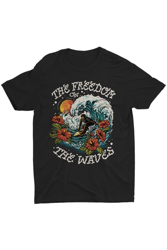 Tropical Wave Surf Surfing T-Shirt Retro Beach Surfer Gift Hawaii Men's T Shirt