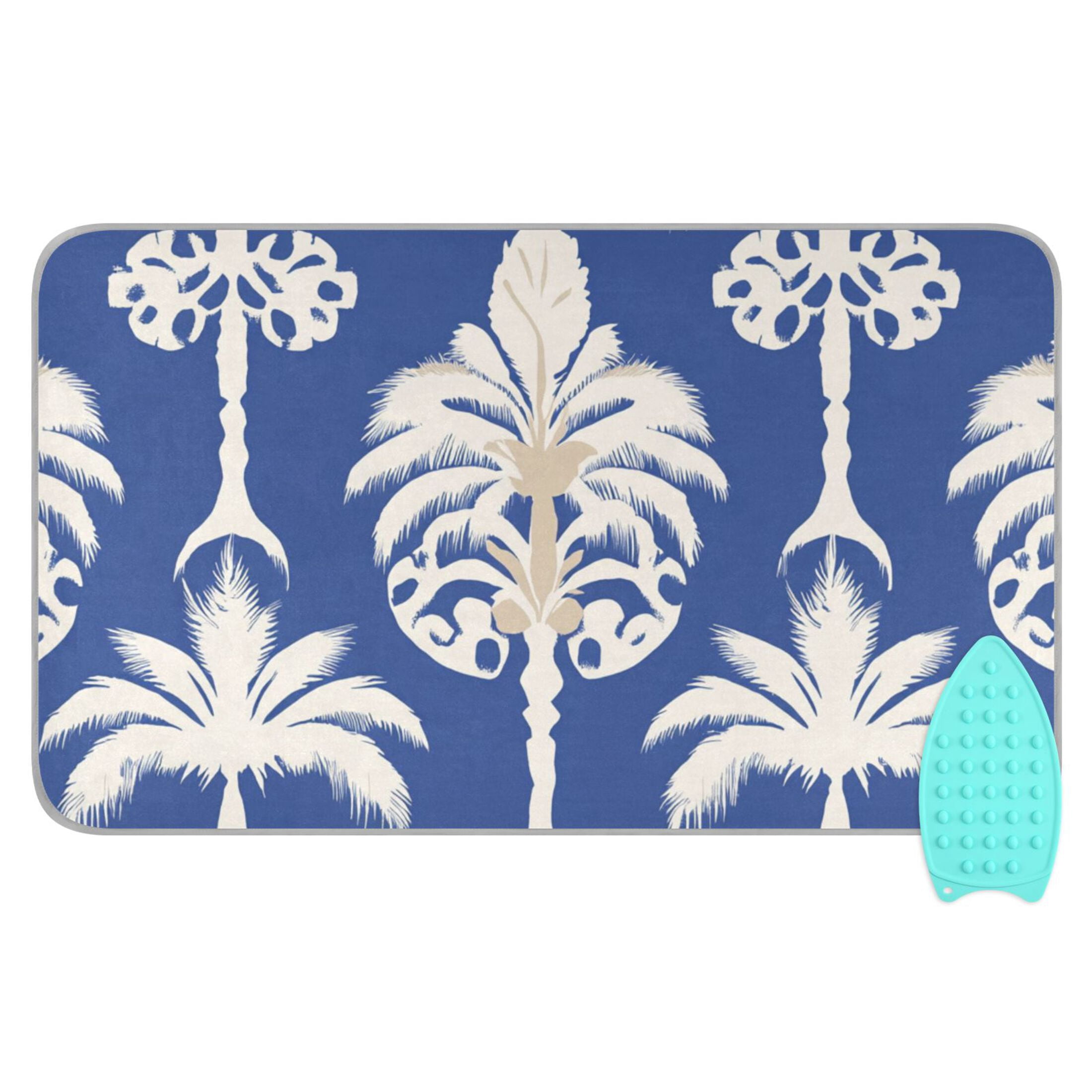 Tropical White Palm Trees Ironing Mat Blanket Portable Travel Ironing Pad Heat Resistant Pad 47.2" x 27.6”