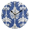 thumbnail image 1 of Tropical White Palm Trees Round Wall Clock Silent Analog Battery Operated Black Pointer Home Decor 9.84" Diameter, 1 of 11