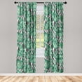 thumbnail image 1 of Tropical Window Curtains, Bohemian Aloha Hawaii Concept Monstera Pattern on Wild Look Backdrop, Lightweight Decor 2-Panel Set with Rod Pocket, Pair of - 28"x95", Fern Green Charcoal Grey, by Ambesonne, 1 of 3