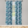 thumbnail image 1 of Tropical Window Curtains, Colorful Banana Leaves Exotic Jungle Modern Watercolor Design, Lightweight Decor 2-Panel Set with Rod Pocket, Pair of - 28"x84", Teal Pale Pink and Navy Blue, by Ambesonne, 1 of 3