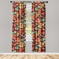 thumbnail image 1 of Tropical Window Curtains, Continuous Pattern of Nasturtium Flowers Watercolor Illustration, Lightweight Decor 2-Panel Set with Rod Pocket, Pair of - 28"x63", Scarlet Vermilion and Khaki, by Ambesonne, 1 of 1