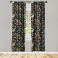 thumbnail image 1 of Tropical Window Curtains, Exotic Leaves with Pink Flowers Pattern Art on Monochrome Back, Lightweight Decor 2-Panel Set with Rod Pocket, Pair of - 28"x95", Raspberry and Olive Green, by Ambesonne, 1 of 3