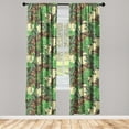 thumbnail image 1 of Tropical Window Curtains, Exotics Vibe Monstera Leaves with Floral Design Hawaii Aloha Print, Lightweight Decor 2-Panel Set with Rod Pocket, Pair of - 28"x95", Pale Green Avocado Green, by Ambesonne, 1 of 3