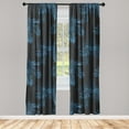 thumbnail image 1 of Tropical Window Curtains, Jungle Boho Design Exotic Phoenix Palm Trees Leaves on Darkened Back, Lightweight Decor 2-Panel Set with Rod Pocket, Pair of - 28"x84", Charcoal Grey Azure Blue, by Ambesonne, 1 of 3