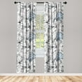 thumbnail image 1 of Tropical Window Curtains, Modern Design Outline Lily Flowers on Weathered Grunge Backdrop, Lightweight Decor 2-Panel Set with Rod Pocket, Pair of - 28"x84", Black White and Pale Sky Blue, by Ambesonne, 1 of 3