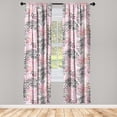 thumbnail image 1 of Tropical Window Curtains, Overlapped Palm Leaves Dots Watercolor Style Ornament on Plain Back, Lightweight Decor 2-Panel Set with Rod Pocket, Pair of - 28"x63", Dark Coral Grey and White, by Ambesonne, 1 of 1