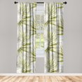 thumbnail image 1 of Tropical Window Curtains, Repetitive Exotic Palm Leaves Pattern Grungy Watercolor Illustration, Lightweight Decor 2-Panel Set with Rod Pocket, Pair of - 28"x63", Yellow Green Pale Grey, by Ambesonne, 1 of 3