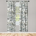 thumbnail image 1 of Tropical Window Curtains, Repetitive Pattern of Abstract Grungy Flowers Classic Ornament, Lightweight Decor 2-Panel Set with Rod Pocket, Pair of - 28"x95", Slate Brown and Pale Grey, by Ambesonne, 1 of 3