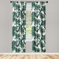 thumbnail image 1 of Tropical Window Curtains, Triangles with Monstera Leaves Geometric Exotic Art on Plain Back, Lightweight Decor 2-Panel Set with Rod Pocket, Pair of - 28"x95", Laurel Green and Dark Grey, by Ambesonne, 1 of 1