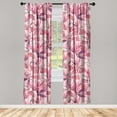 thumbnail image 1 of Tropical Window Curtains, Vintage Dreamy Inspirations Exotic Leaves Pattern Romantic Artwork, Lightweight Decor 2-Panel Set with Rod Pocket, Pair of - 28"x95", Dark Magenta and Hot Pink, by Ambesonne, 1 of 3